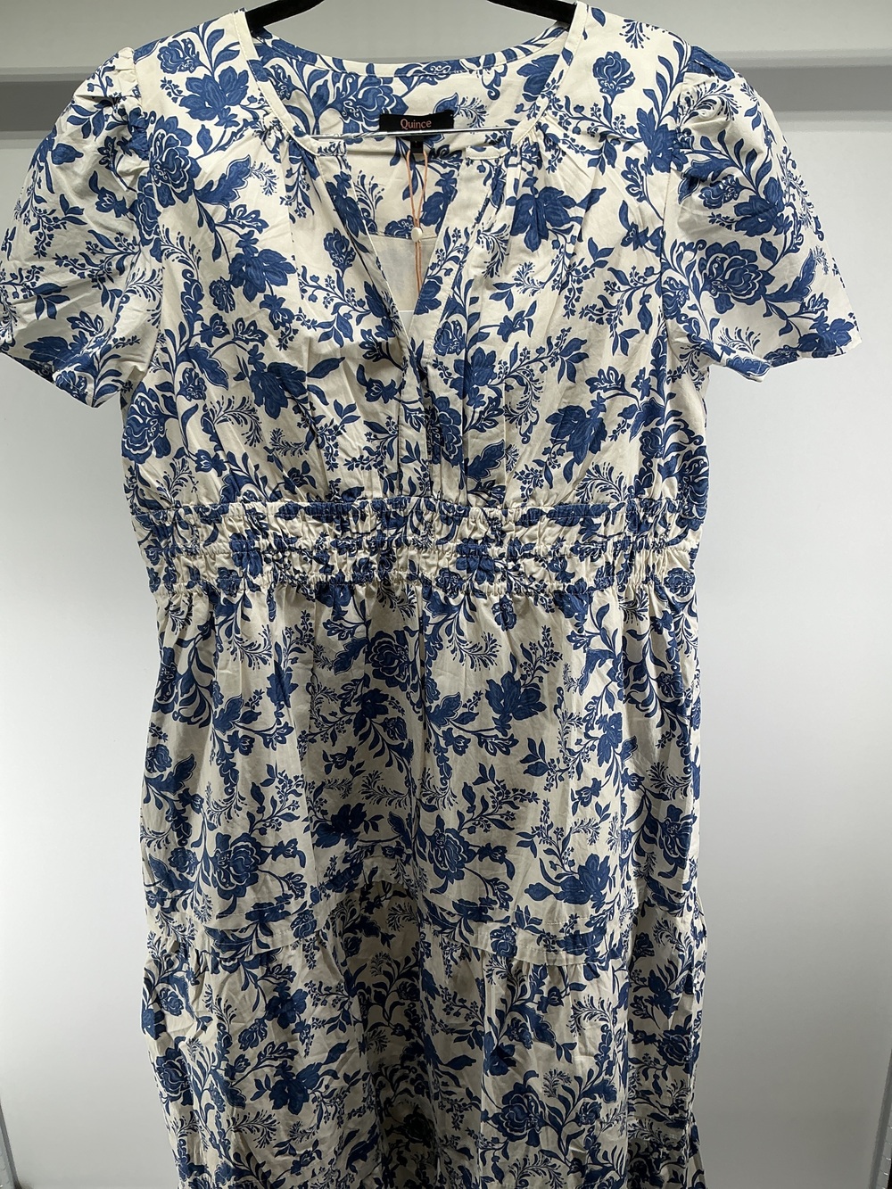 100% Organic Cotton Poplin Maternity Tiered Maxi Dress